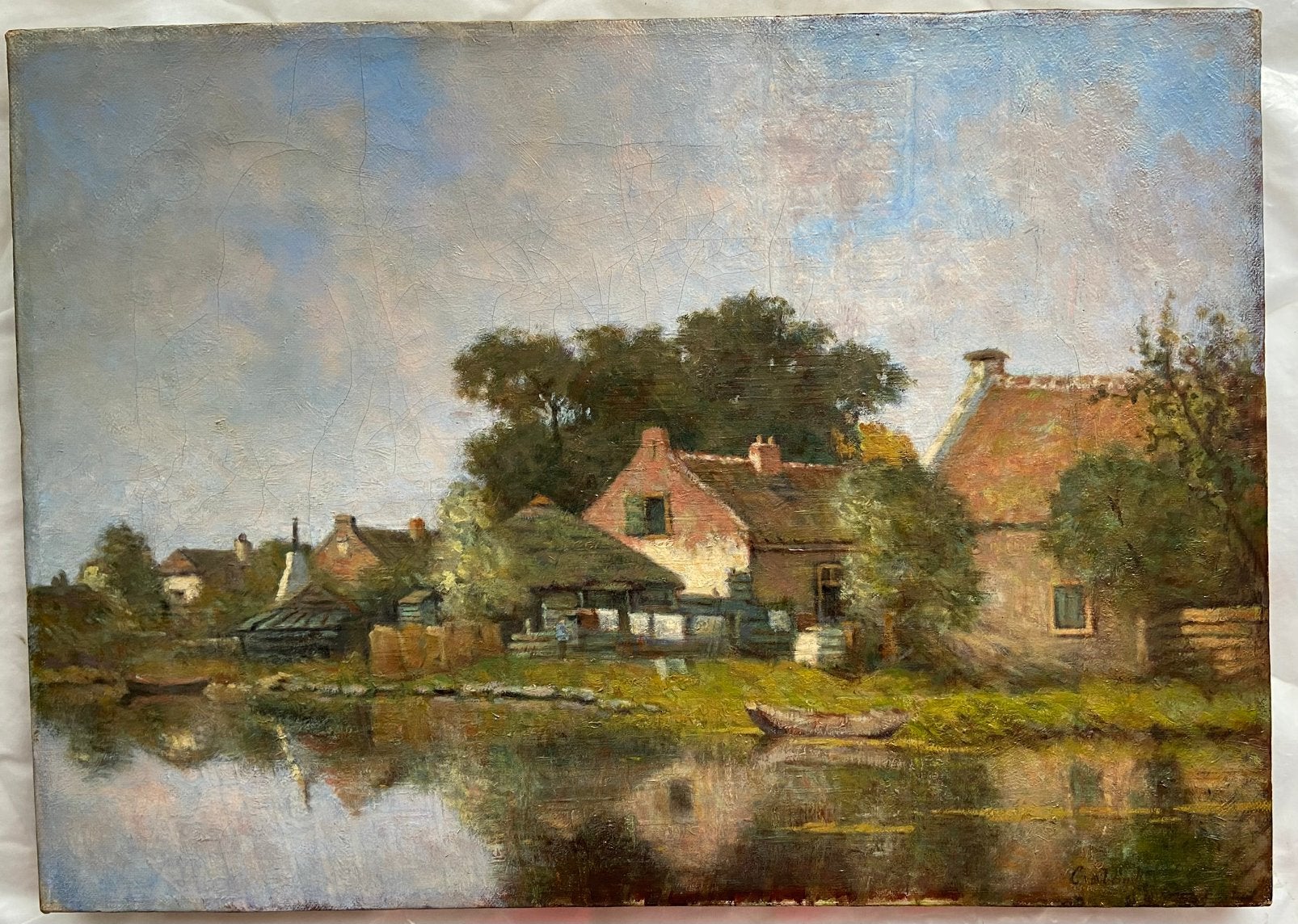 Hollands landschap Leidse school., Antiek en Kunst, Ophalen of Verzenden