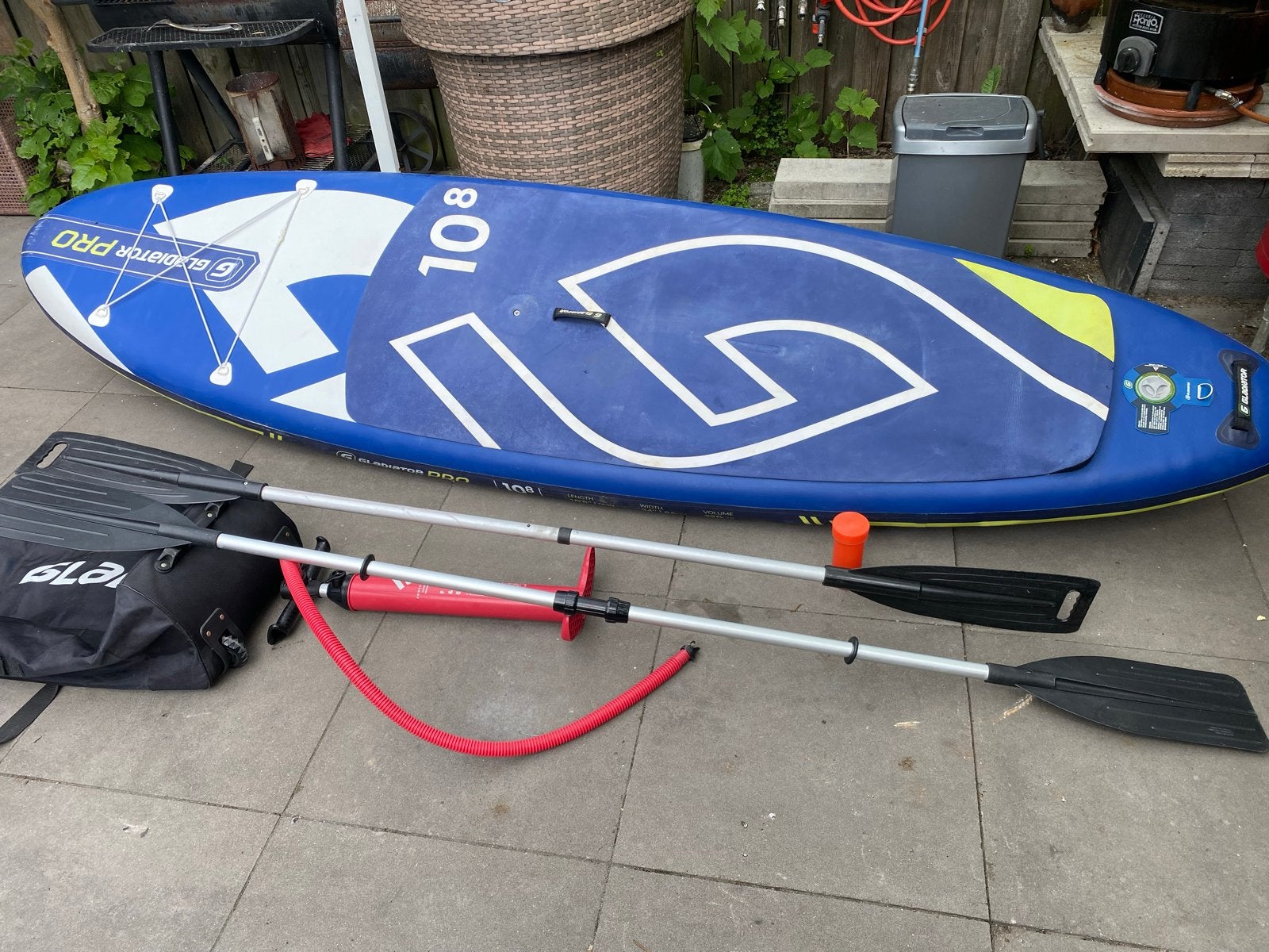 Gladiator Pro SUP Board 10'8" met peddels en draagtas, Watersport en Boten, Ophalen, Gebruikt, Overige typen, Met vinnen