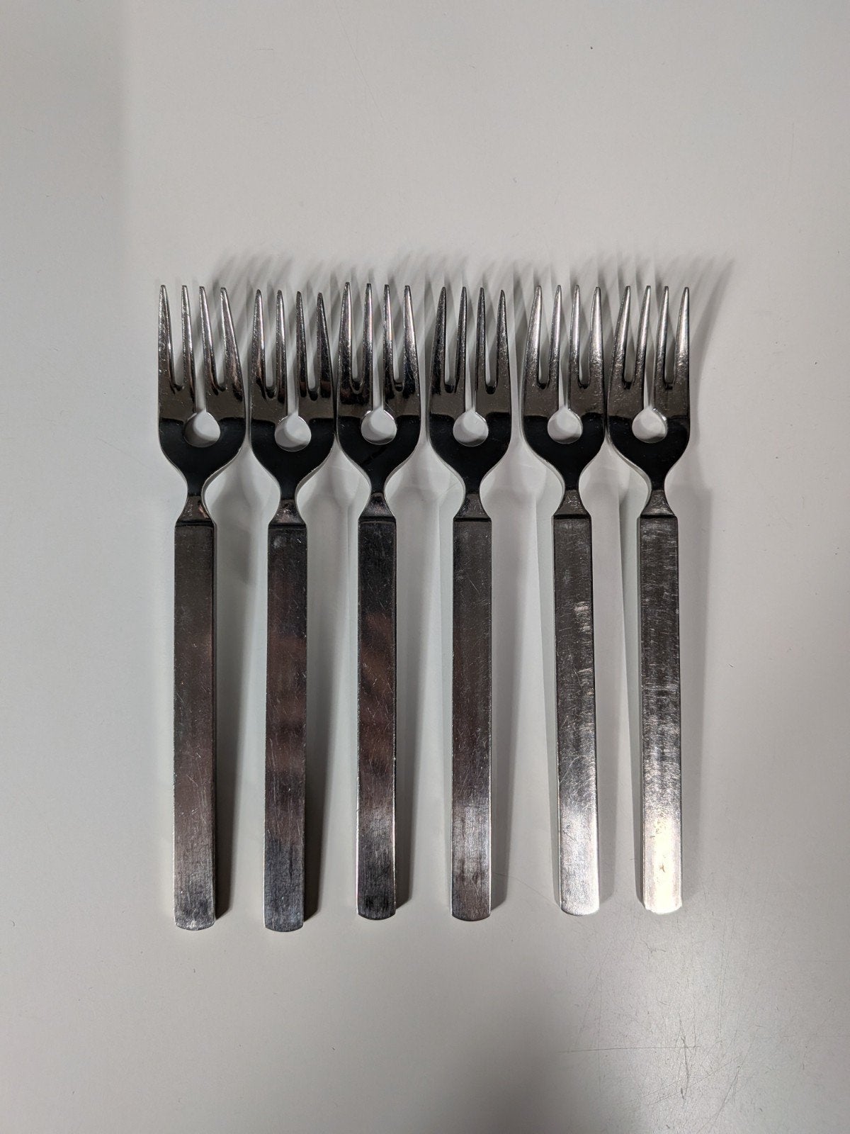 Alessi gebaksvorkjes – set van 6, Huis en Inrichting, Keuken | Bestek, Gebruikt, Gebaksvork, Alessi, Bestekset
