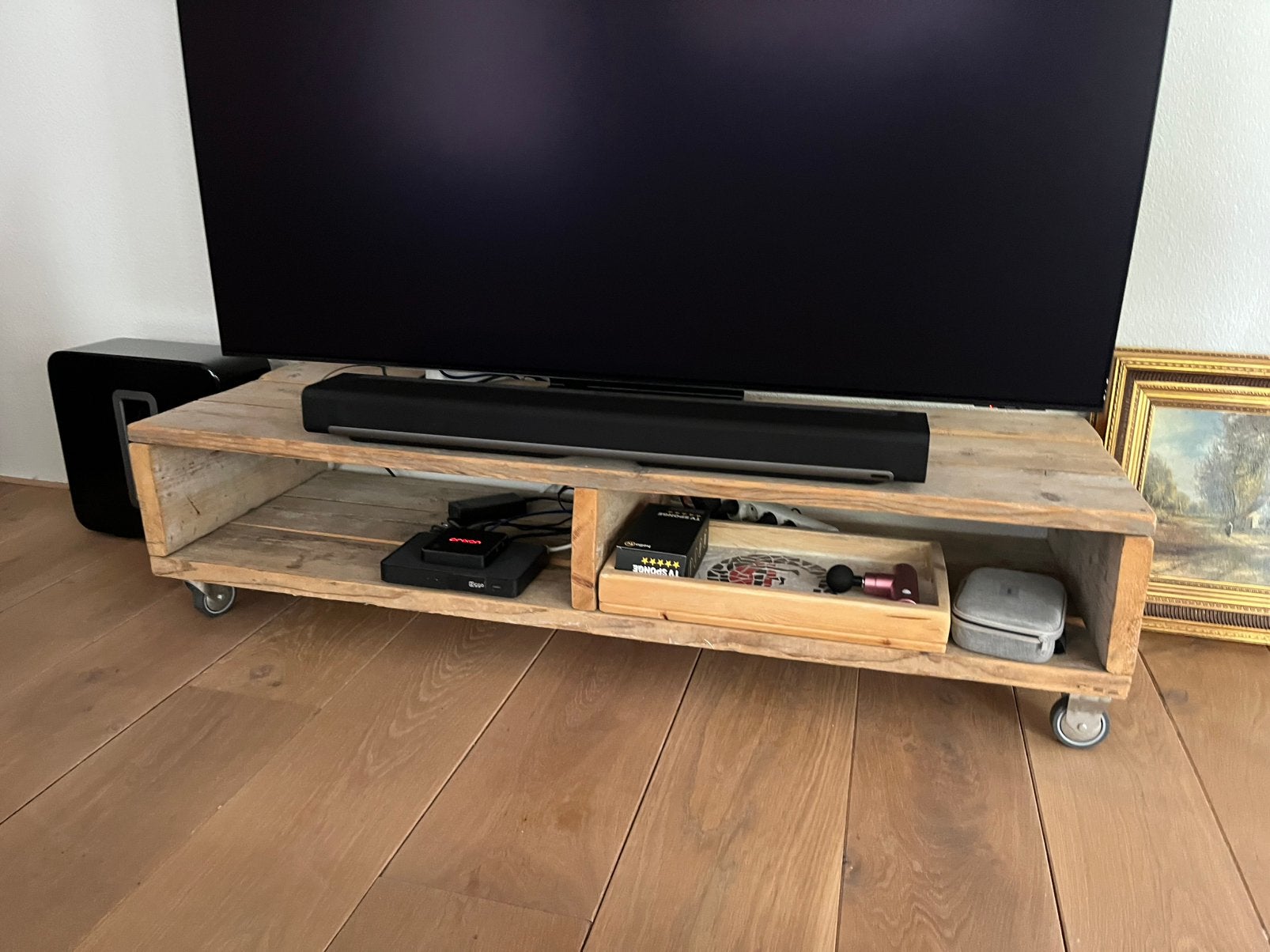 Tv meubel steigerhout, Huis en Inrichting, Kasten | Televisiemeubels, Ophalen, Zo goed als nieuw, 25 tot 50 cm, Minder dan 100 cm