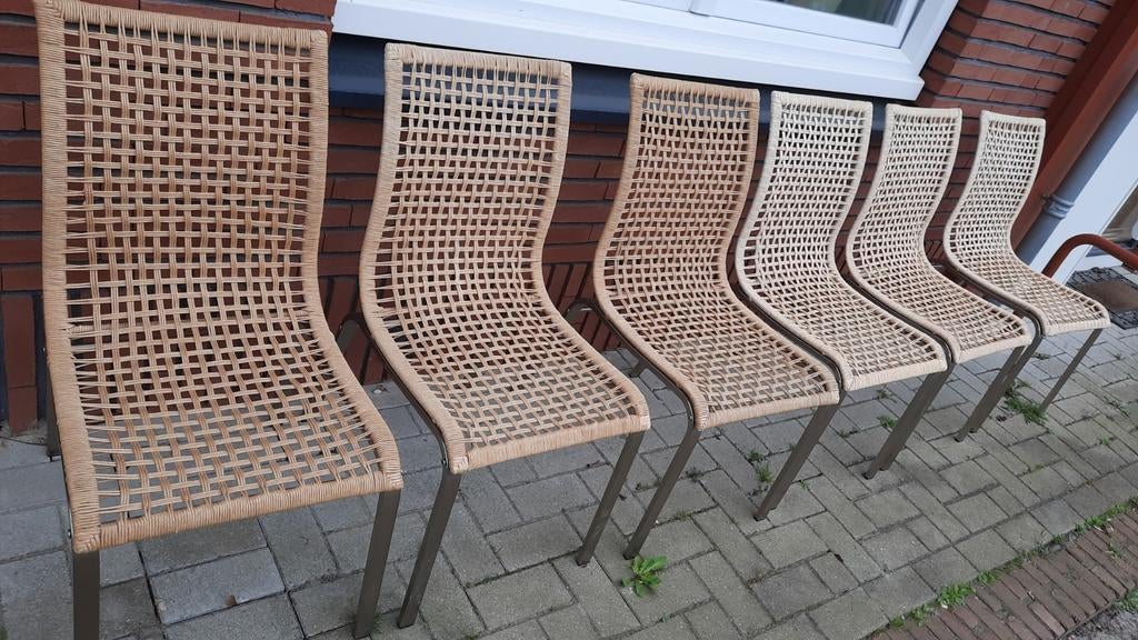 6x vintage Ikea Nandor stoelen voor binnen en buiten, Ophalen, Gebruikt