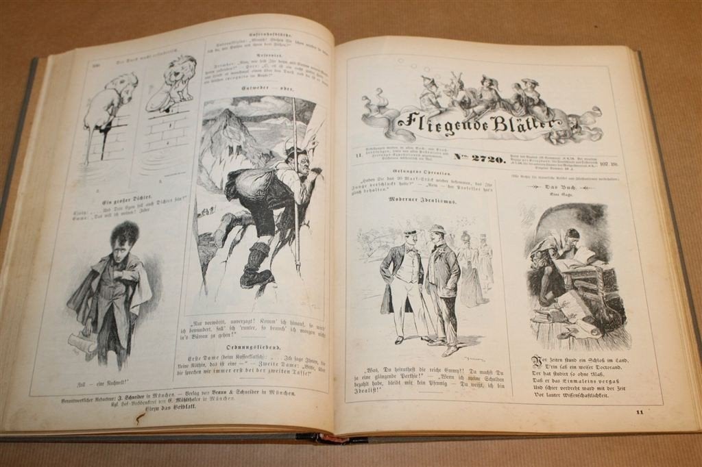 Fliegende Blätter 1897 illustraties humor — Antiek Boek, Ophalen of Verzenden