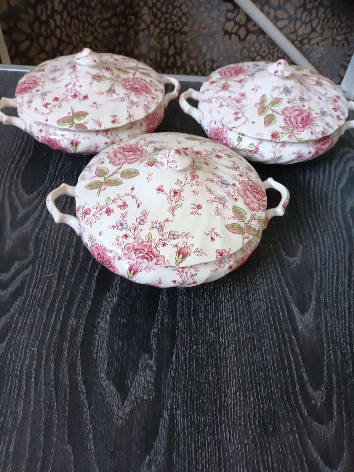 3x dekschaal rose chintz Johnson brothers, Ophalen of Verzenden