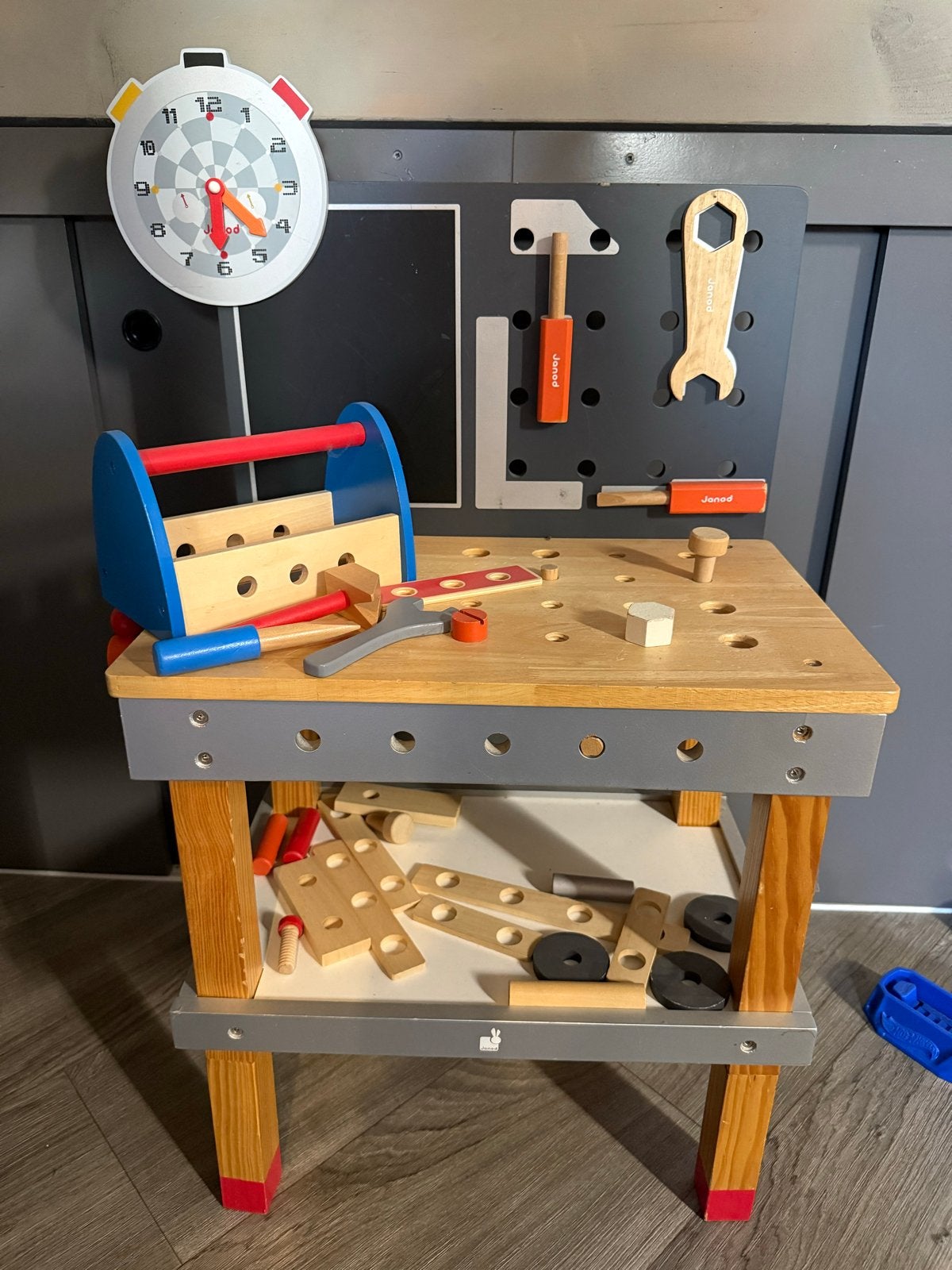 Janod Houten Werkbank met Gereedschap en Bouwset, Ophalen, Gebruikt, Overige typen