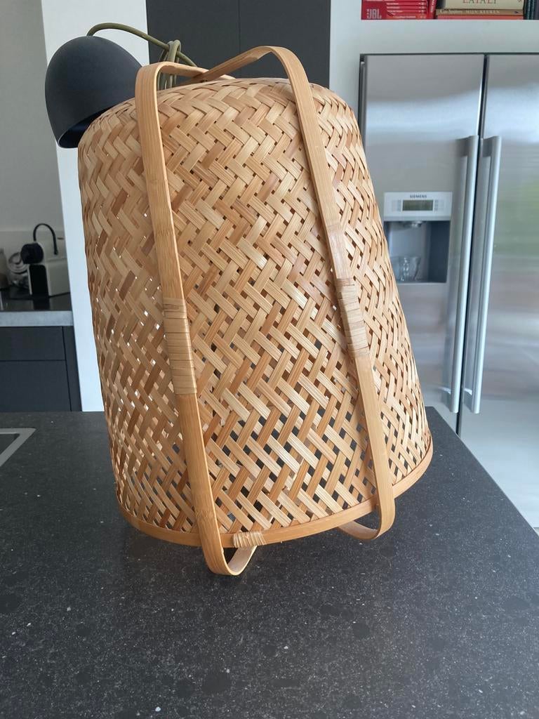 Ikea Knixhult rotan lamp, Ophalen, Zo goed als nieuw, Rond
