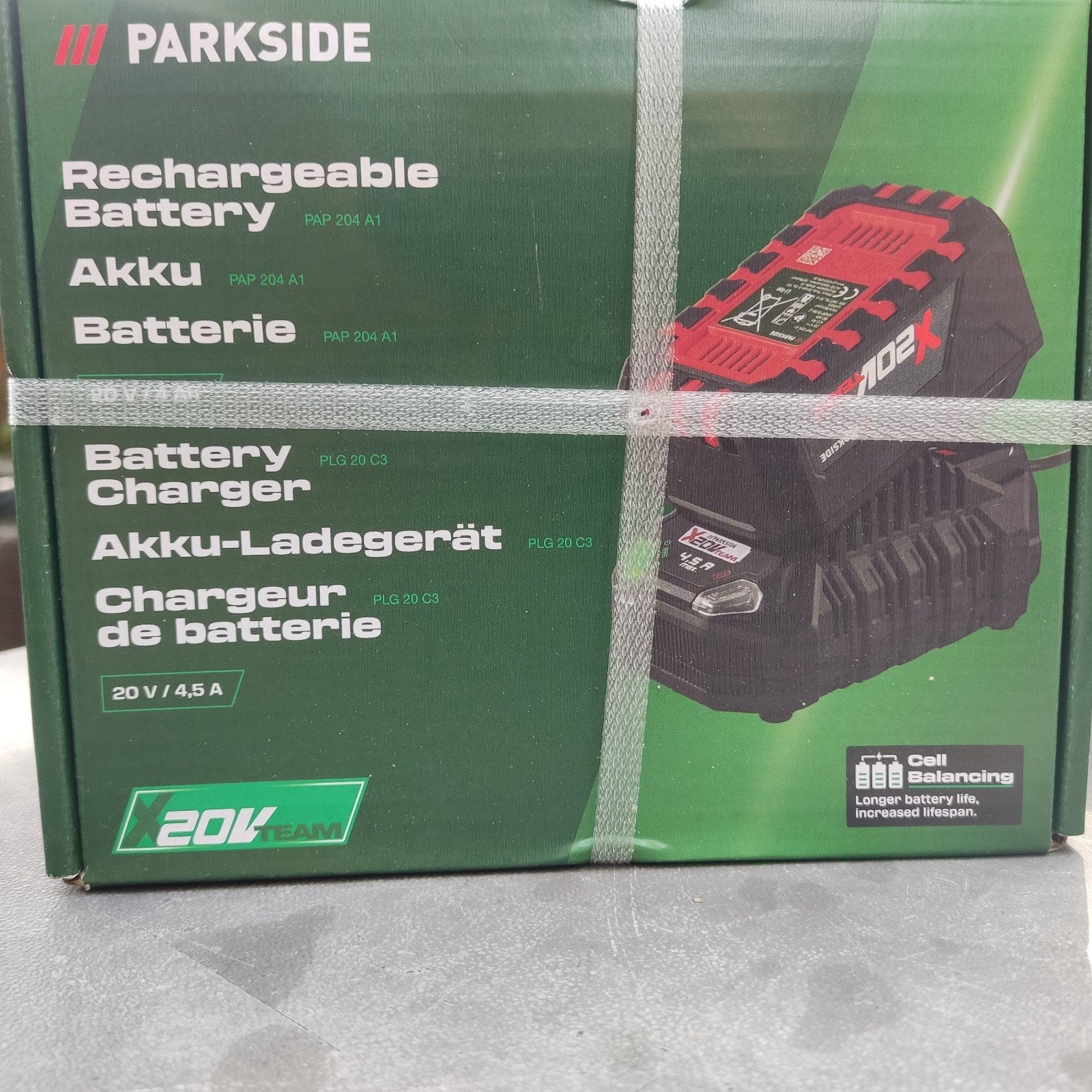 Parkside Accu 2OV 4A met lader 20V 4.5A NIEUW in dichte doos, Doe-het-zelf en Verbouw, Gereedschap | Machine-onderdelen en Toebehoren