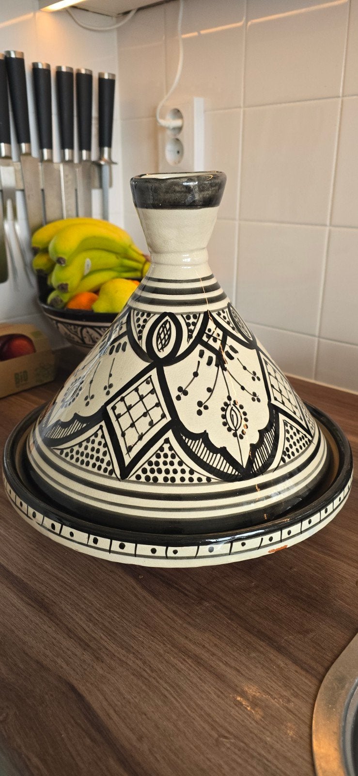 Marokkaanse servies zwart/wit, Ophalen