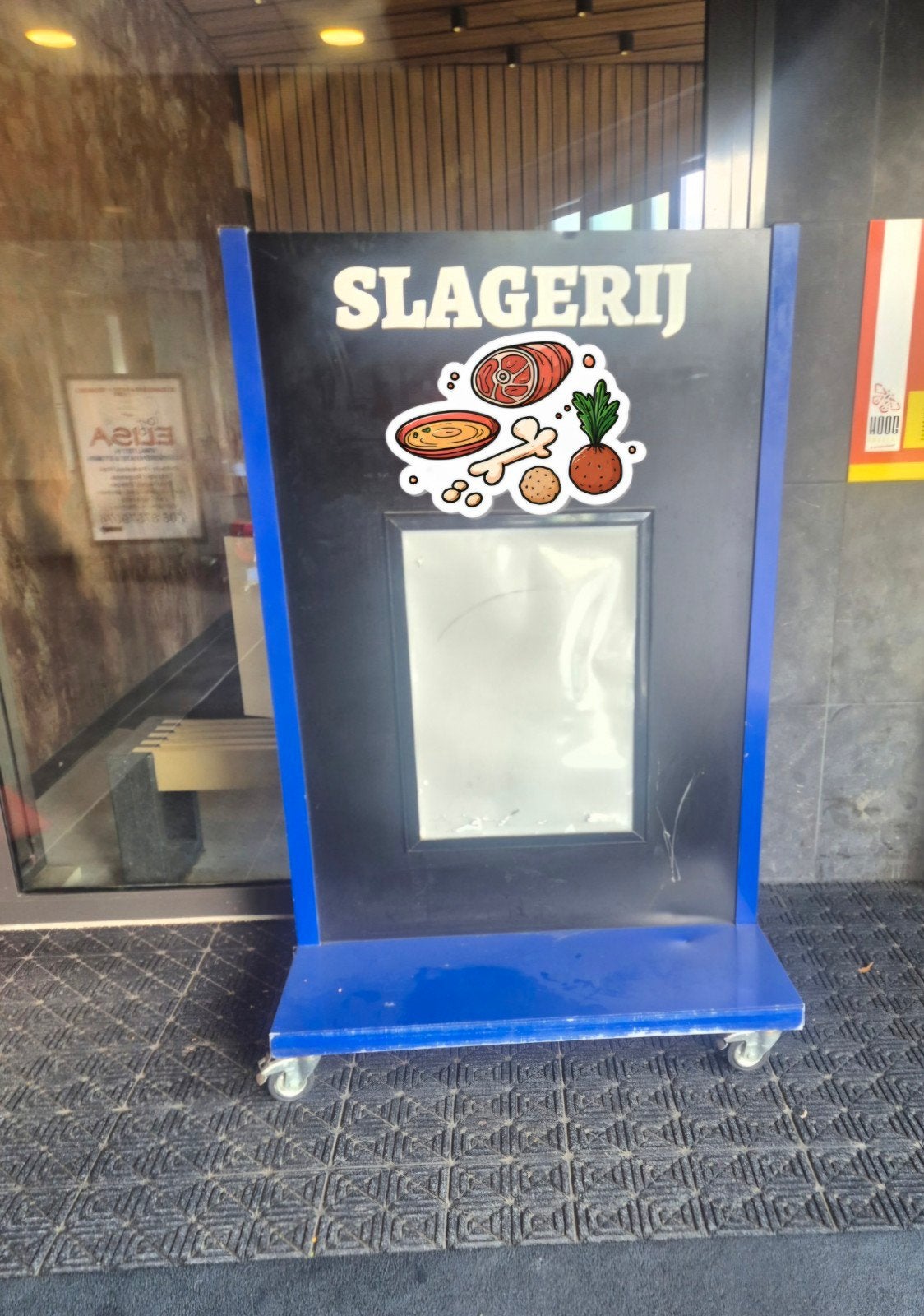Verrijdbaar Slagerij Reclamebord met Display / stoepbord, Ophalen of Verzenden