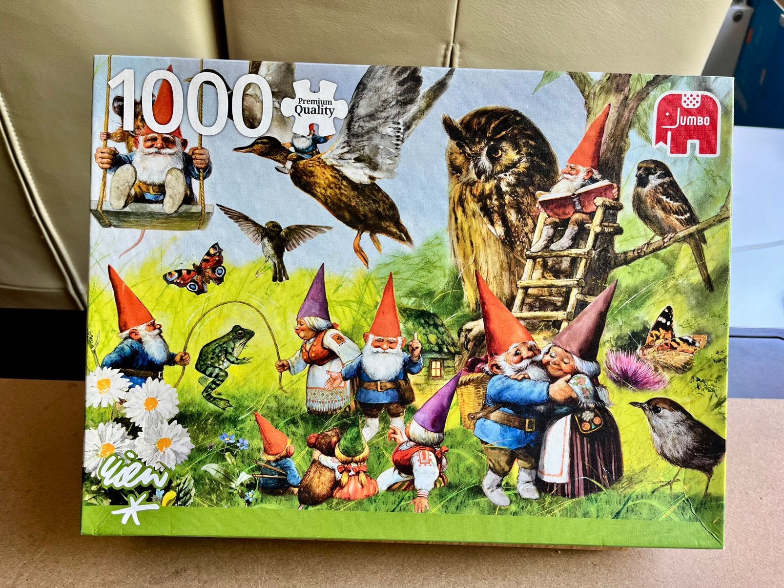 Rien Poortvliet: kabouters. Puzzel Jumbo 1000, Ophalen of Verzenden, 500 t/m 1500 stukjes, Zo goed als nieuw, Legpuzzel