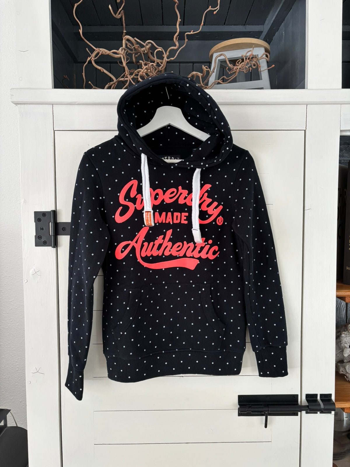 Superdry hoodie met stippen S, Ophalen of Verzenden, Zo goed als nieuw, Maat 36 (S), Blauw