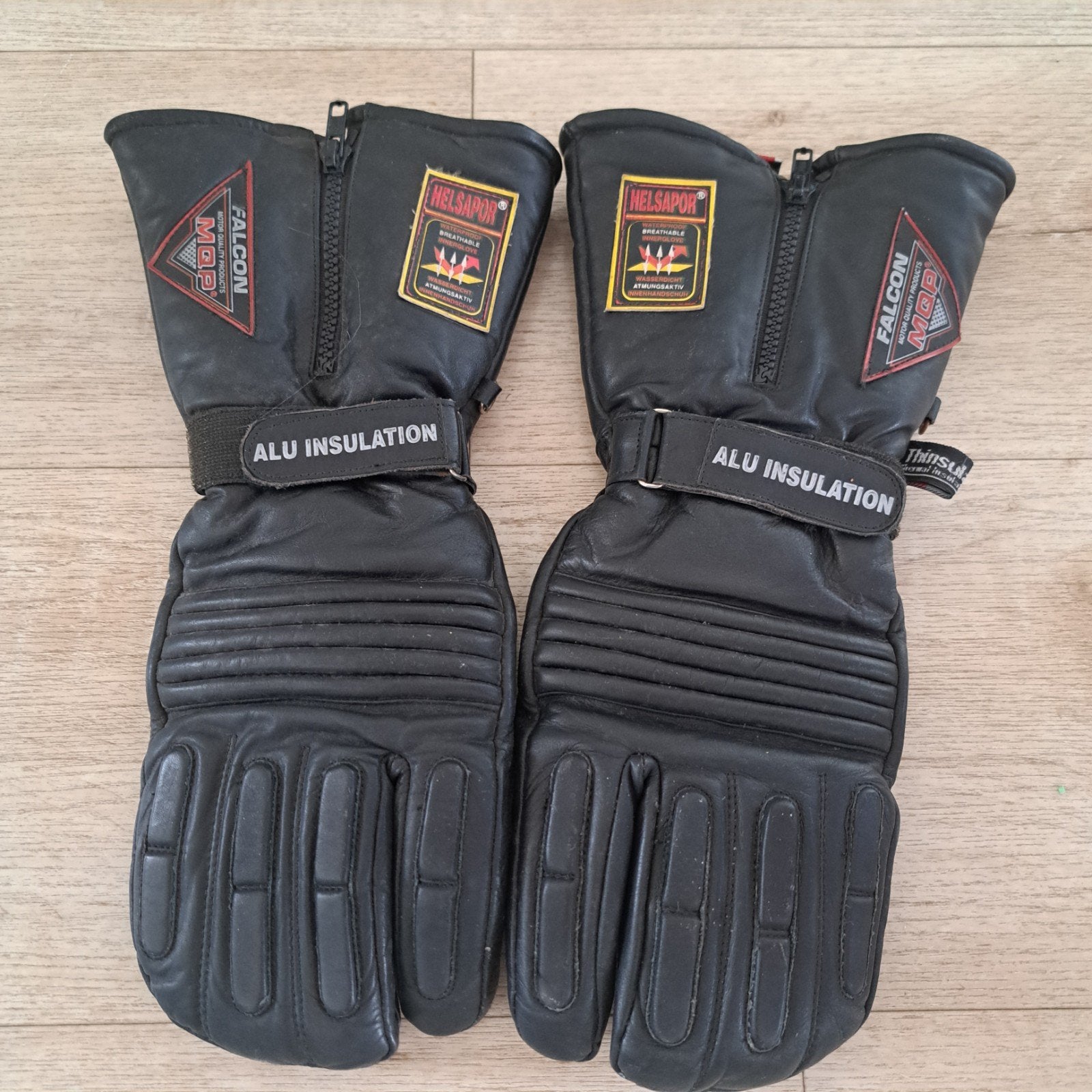 Zwarte leren motorhandschoenen maat XXL, Ophalen, MQP Falcon, Heren, Handschoenen