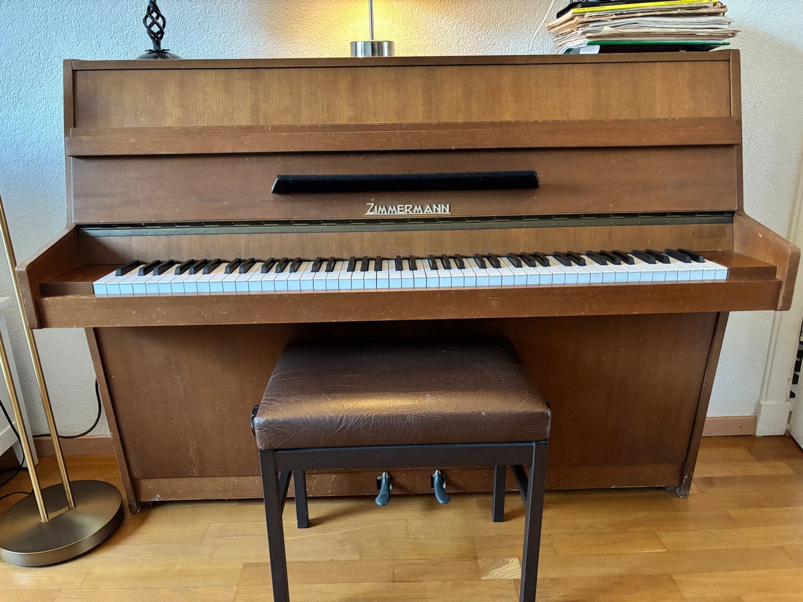 Zimmermann Piano - goed onderhouden, inclusief pianokruk, Ophalen, Gebruikt, Bruin, Piano