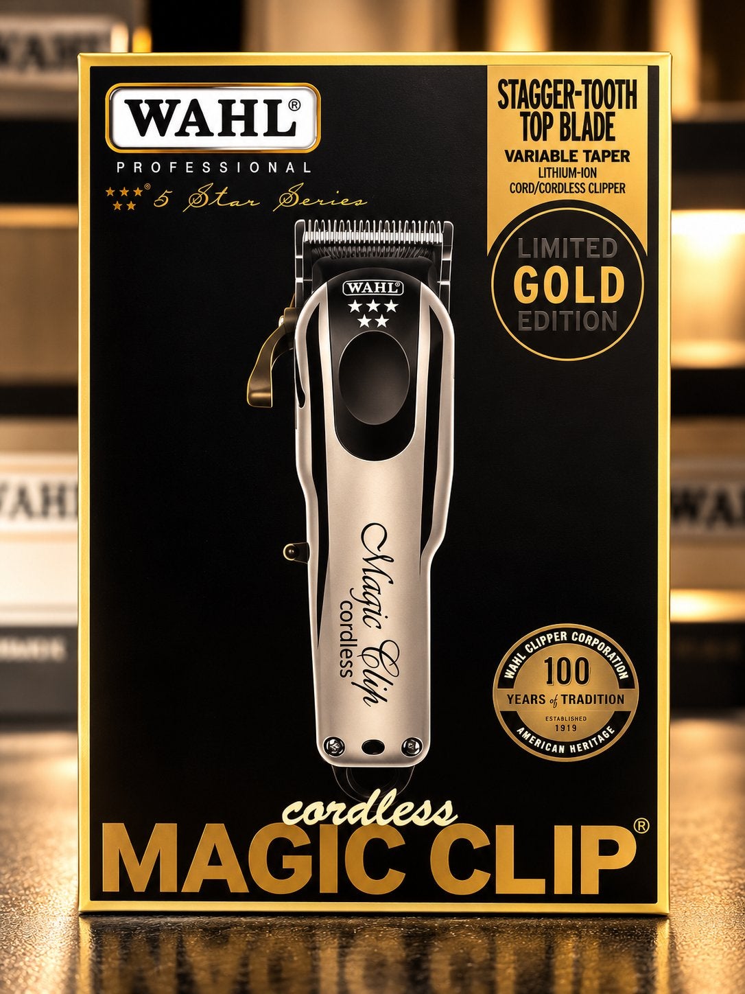 Wahl Magic Clip Cordless Tondeuse - Limited Gold Edition, Ophalen of Verzenden, Nieuw, Tondeuse