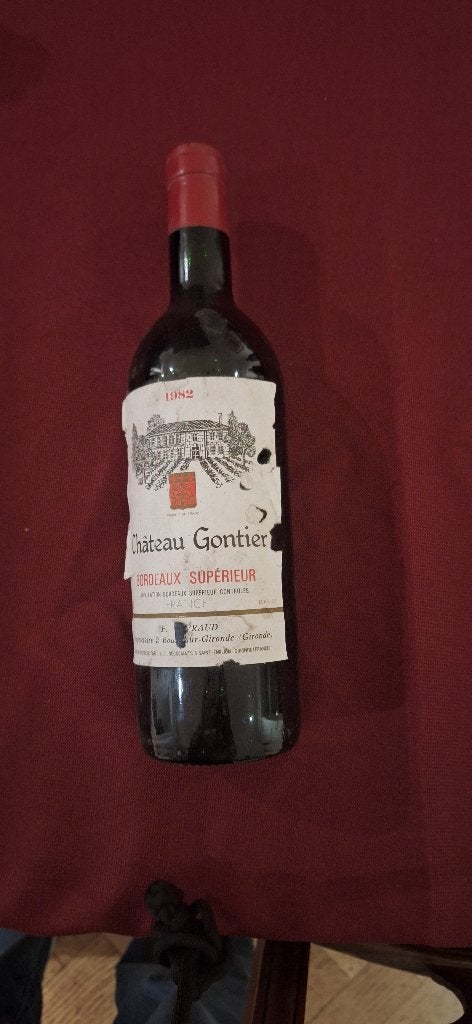 Château Gontier, 1982, Bordeaux Supérieur, 1 fles, Frankrijk, Ophalen of Verzenden, Zo goed als nieuw, Rode wijn