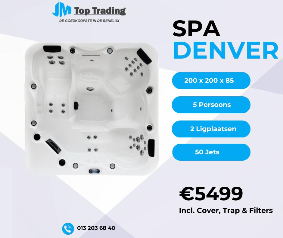Spa Denver – 5 pers jacuzzi – 200x200x85cm – 50 massagejets!, Ophalen, Nieuw