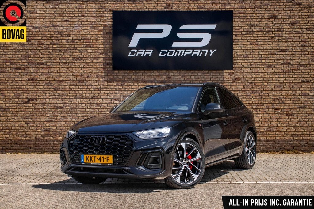 Audi Q5 55 TFSI e S-Line Competition, BTW, Pano, Luchtvering, Auto's, Audi, Automaat, Gebruikt, Leder en Stof, Zwart
