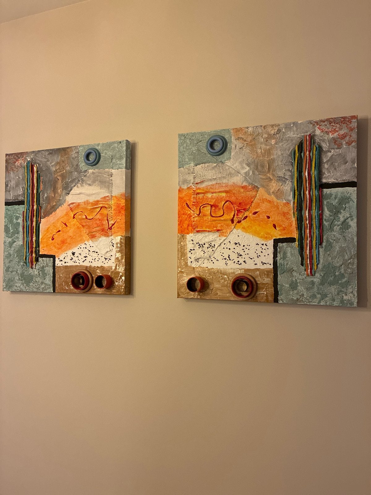 Abstracte Wanddecoratie Set - Handgemaakt, Ophalen