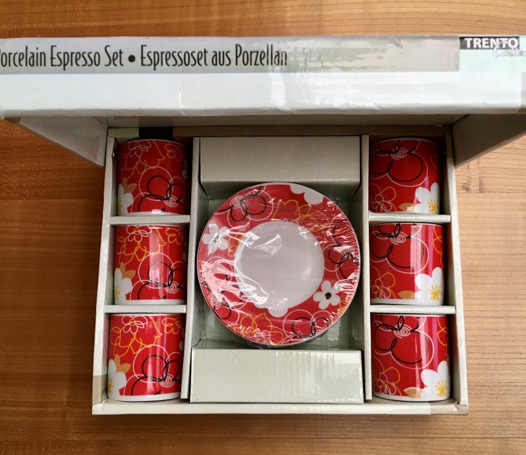 12-delige vintage porseleinen espressoset uit de jaren '70, Overige merken, Vintage, Nieuw, Ophalen of Verzenden