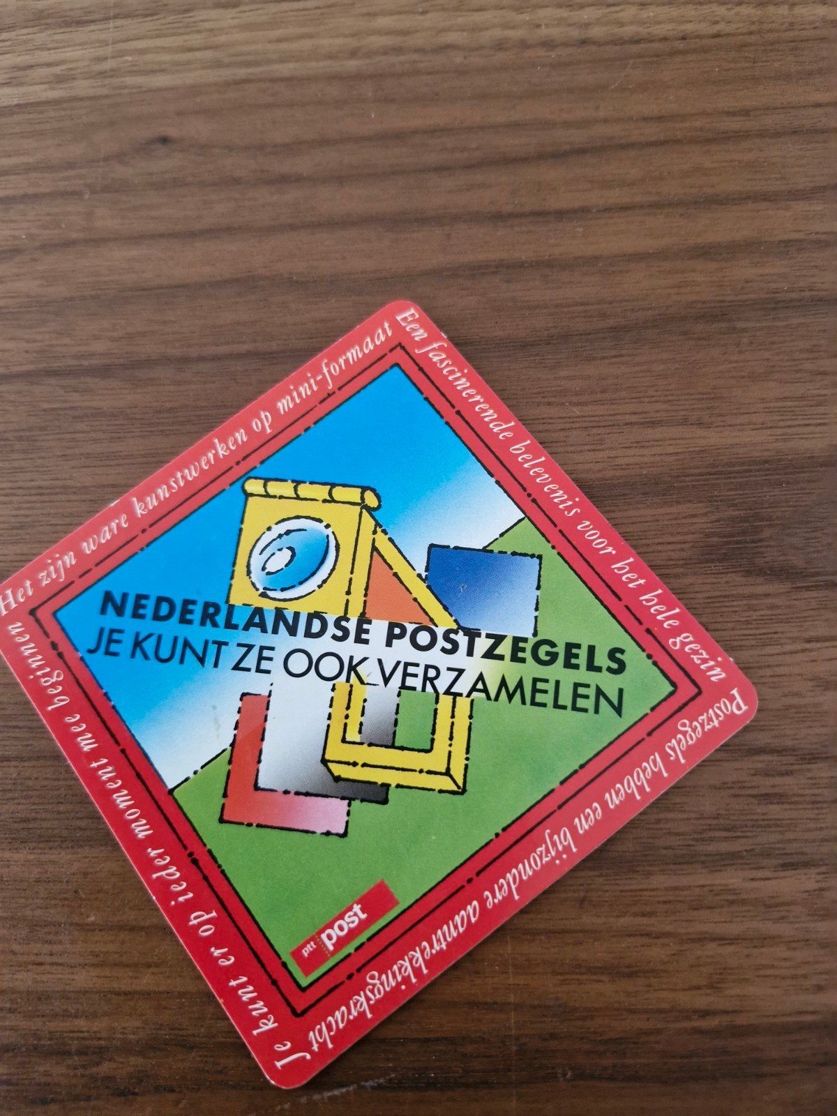 10755 Vintage PTT Postzegel Sticker - Nederlandse Postzegels, Ophalen of Verzenden, Na 1940