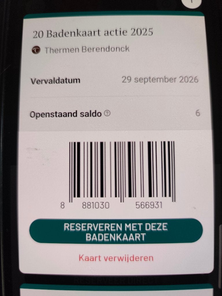 2 entrees voor Thermen Berendonck, Tickets en Kaartjes, Twee personen, Ticket of Toegangskaart
