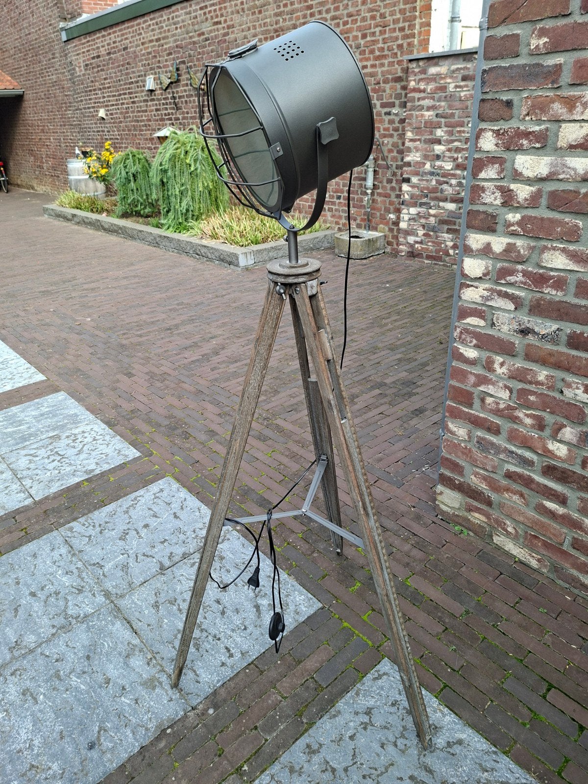Industriële Vloerlamp met Statief - Vintage Stijl, Ophalen, Gebruikt, 150 tot 200 cm