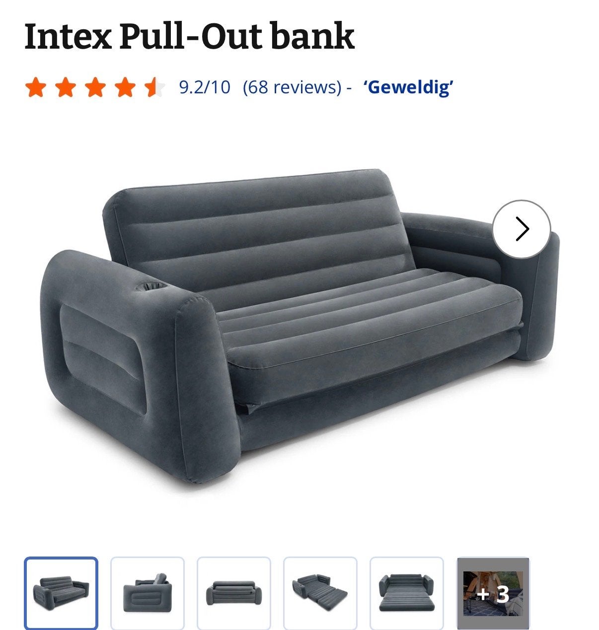 Intex Pull-Out bank - Opblaasbare slaapbank, Ophalen, Kunststof, Gebruikt, 100 tot 125 cm