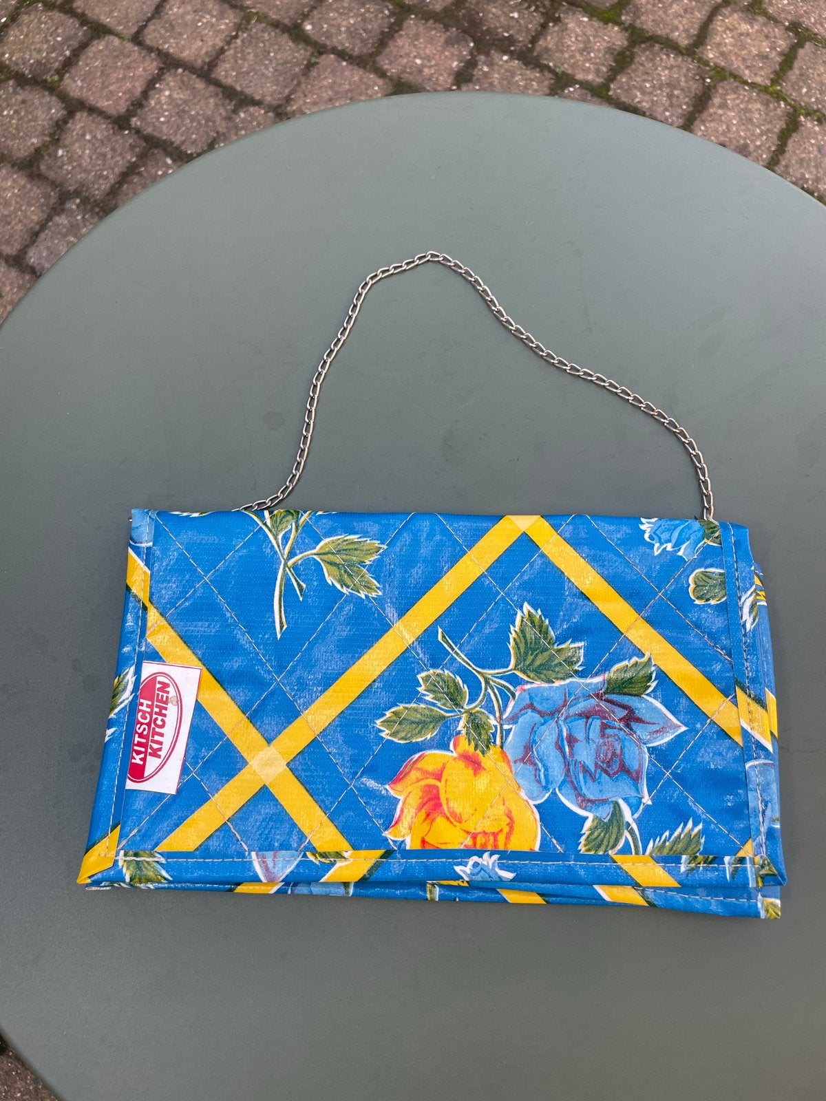 Kitsch Kitchen Handtas met bloemenprint en ketting, Ophalen of Verzenden, Zo goed als nieuw, Blauw, Handtas