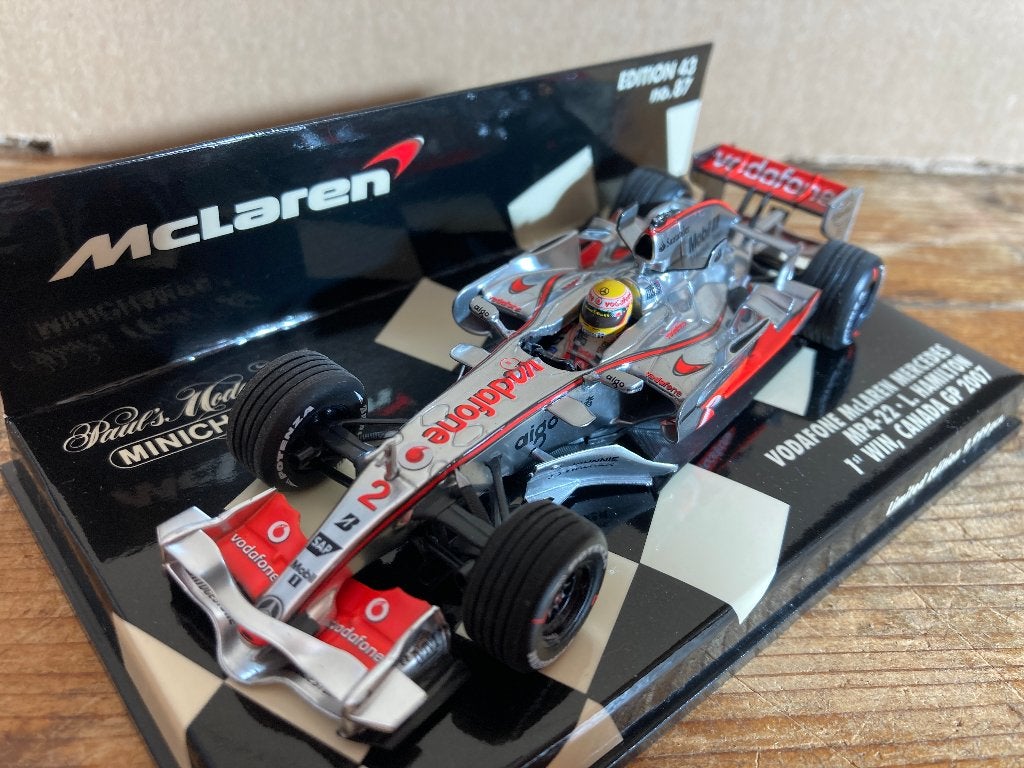 Lewis Hamilton 1:43 2007 1st F1 win Canada Mclaren MP4-22, Ophalen of Verzenden, Nieuw, Formule 1