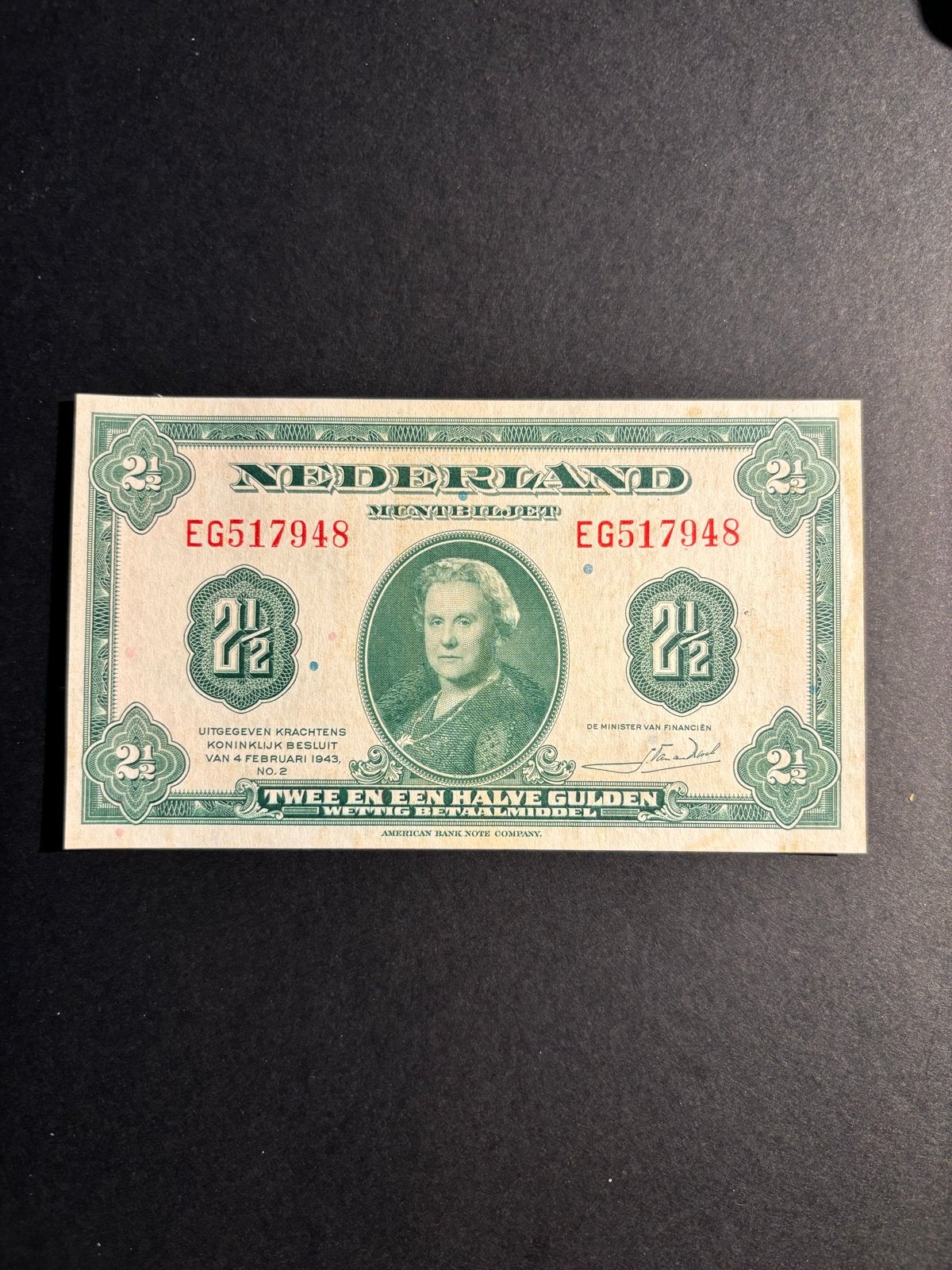 Prachtig 2 1/2 gulden biljet, Postzegels en Munten, Ophalen of Verzenden, 2½ gulden, Los biljet