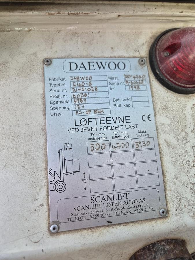 Deawoo Ds40s 4.0t diesel triplex/vorkversteller, Diesel, Heftruck, Deawoo