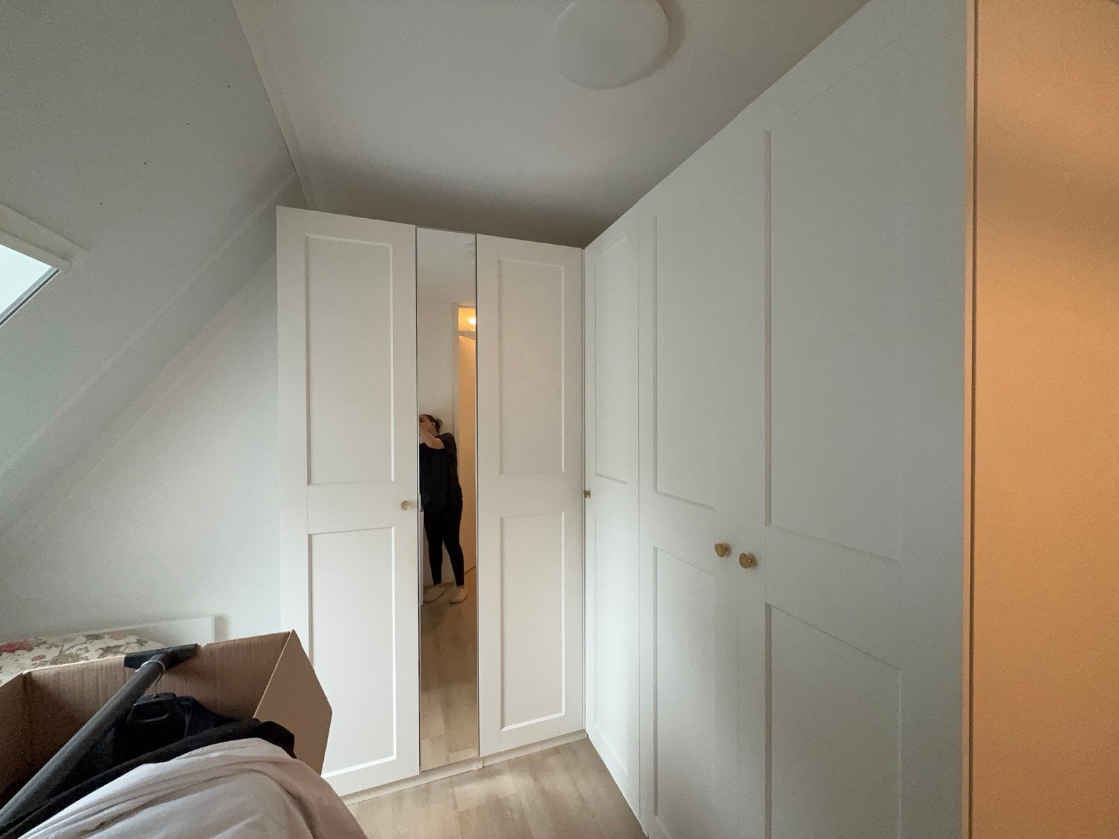 SPOED - Witte ikea paxkast met spiegel en lades, Huis en Inrichting, Kasten | Kledingkasten, Ophalen, Gebruikt, 200 cm of meer