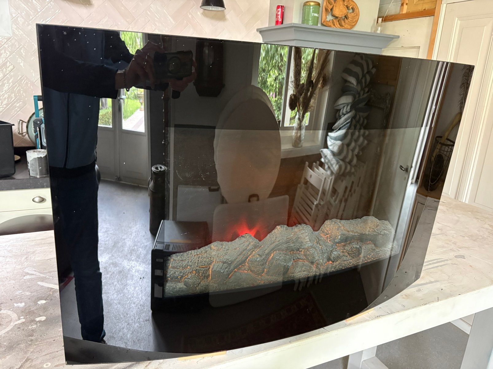 Eurom Valencia Elektrische Haard - 2000W, Ophalen, Gebruikt, Hangende haard, Elektrische haard