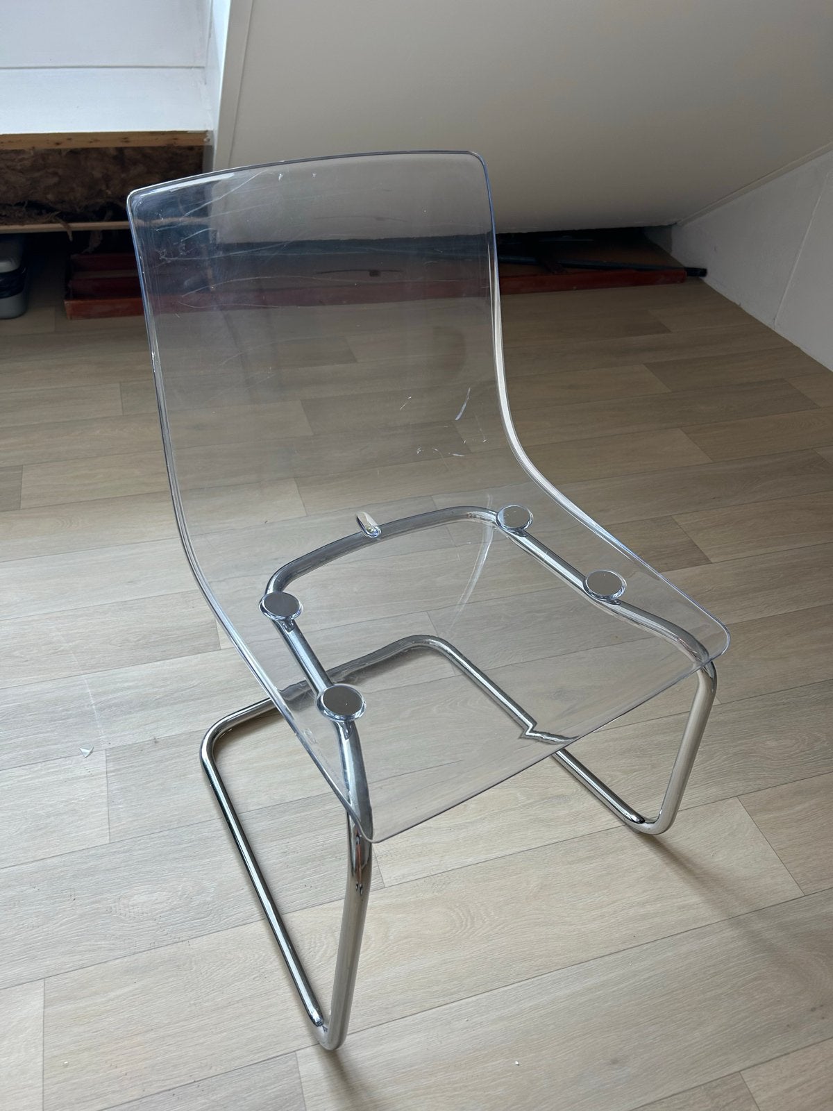 Doorzichtige IKEA stoel - Modern design, Kunststof, Gebruikt, Overige kleuren, Ophalen of Verzenden