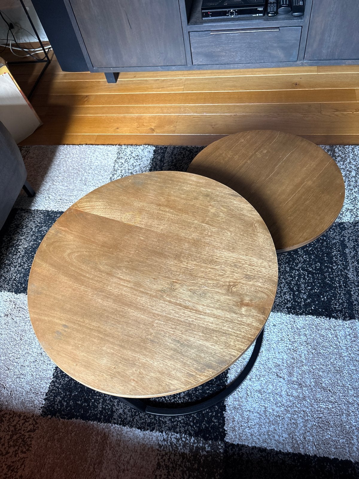 Leenbakker Moos Salontafels - Set van 2, Ophalen, Gebruikt, Rond, 50 tot 100 cm