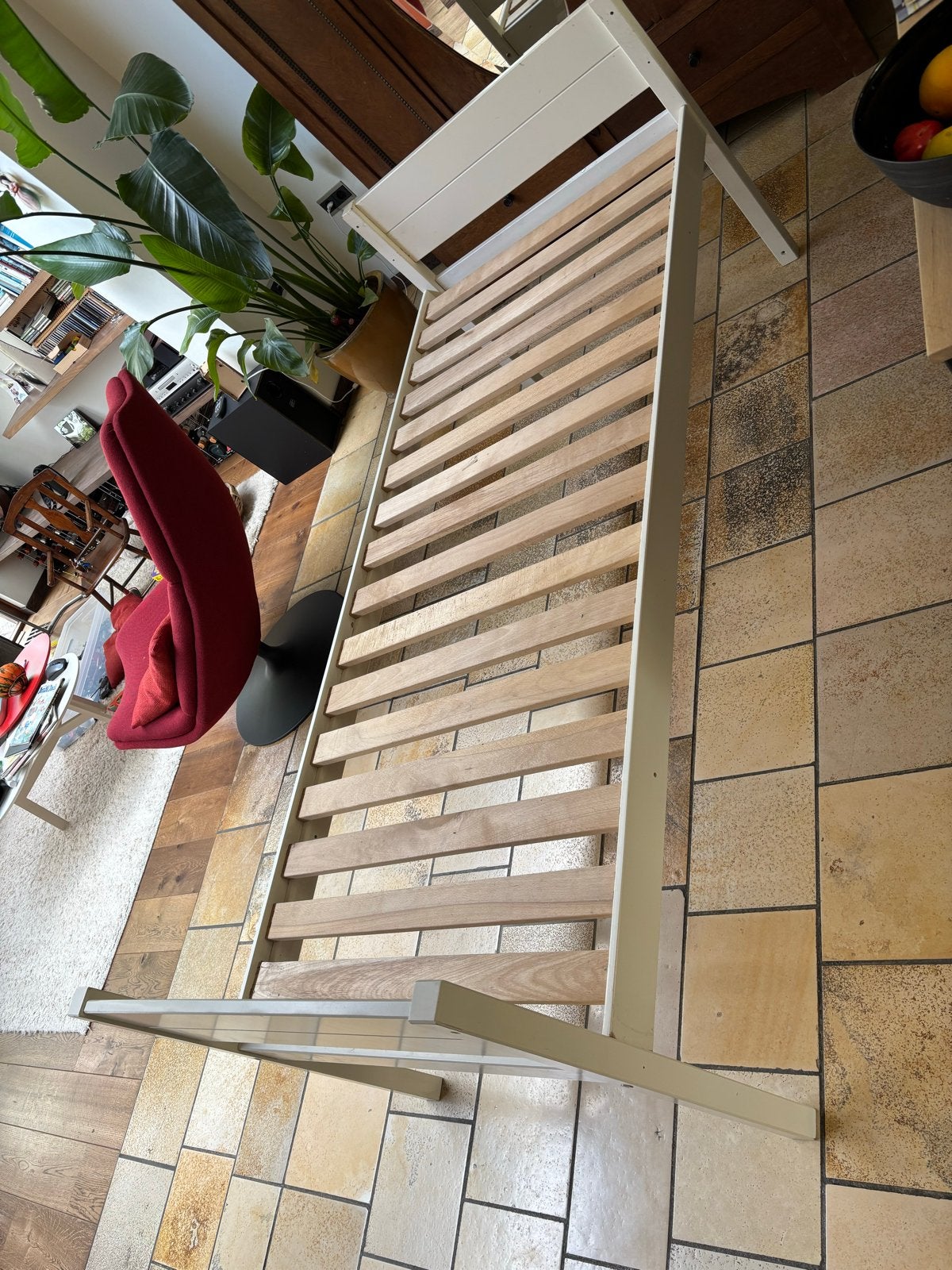 IKEA Witt eenpersoonsbed wit met lattenbodem, Ophalen, Gebruikt, Eenpersoons, Wit
