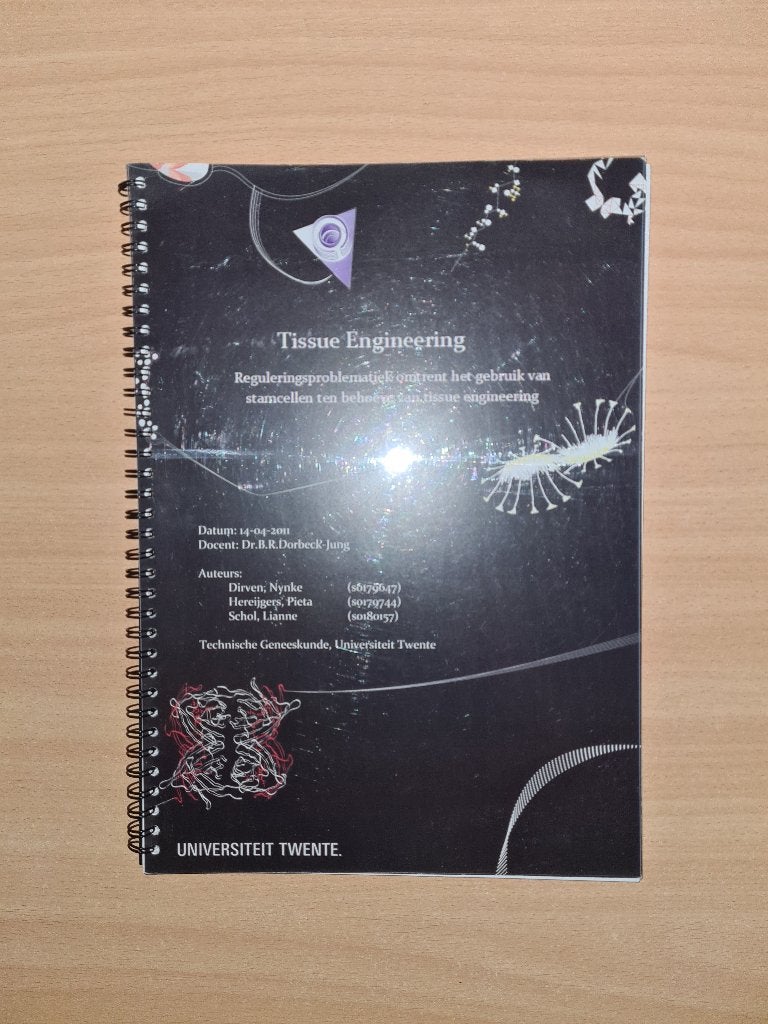Tissue engineering., Ophalen of Verzenden, Alpha, Gelezen, WO