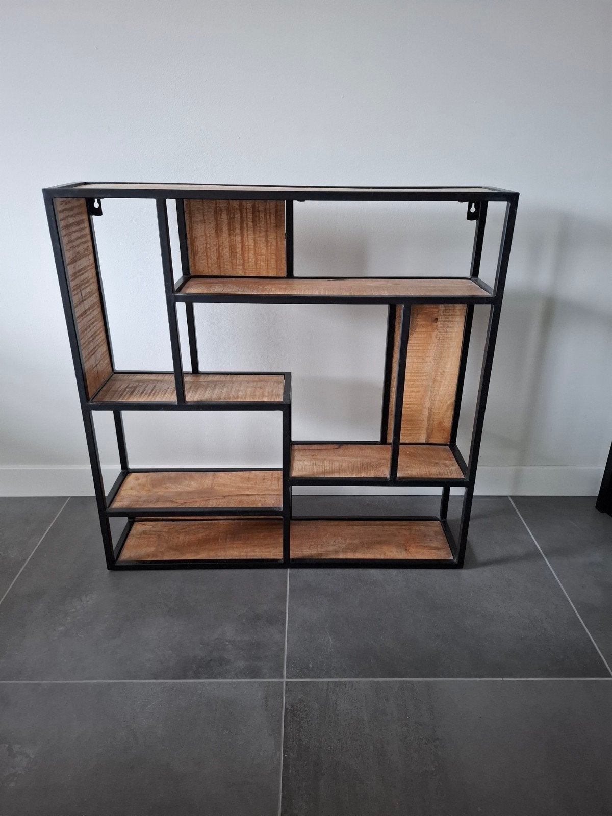 Stalen Mango Hout Wandrek - Industrieel Design, Ophalen, Zo goed als nieuw