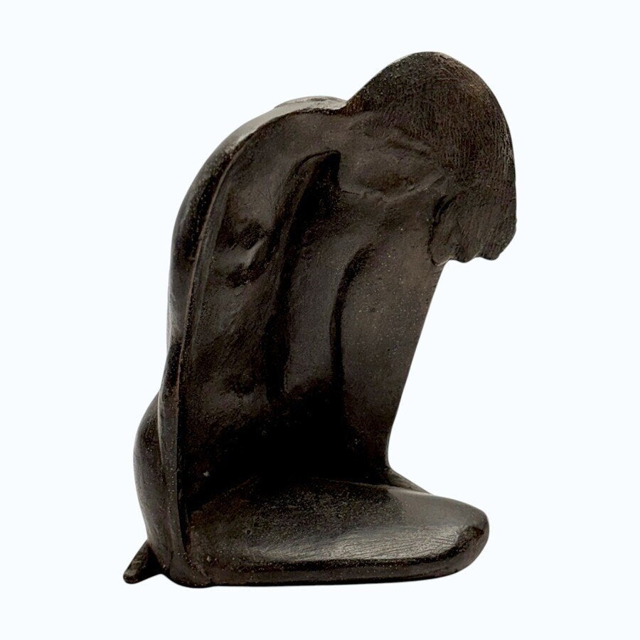Guus Hellegers (1937-2019) - Zittende vrouw, Antiek en Kunst, Ophalen of Verzenden, Brons