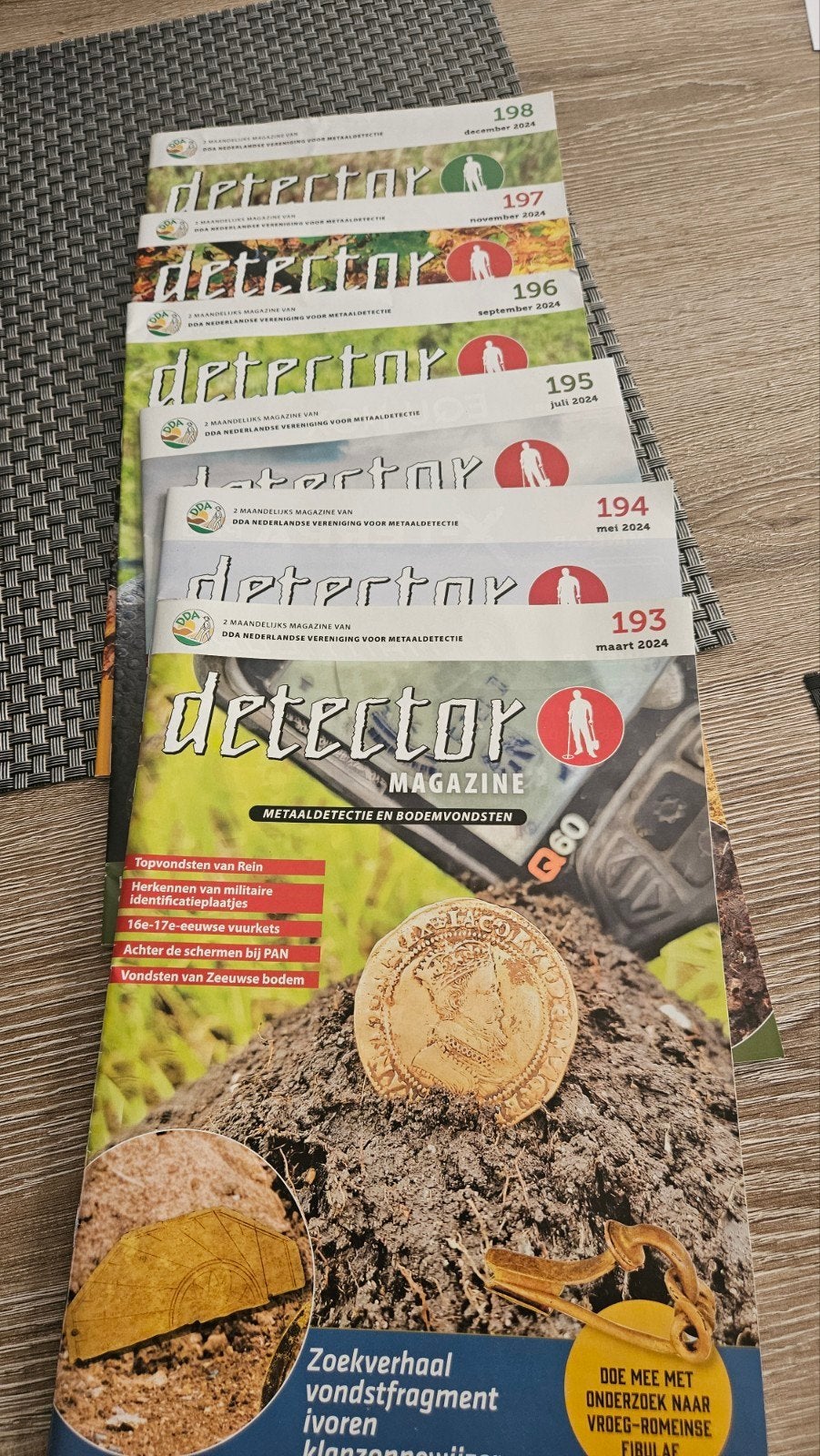 Detector Magazine DDA nummers 193 t/m 198, Boeken, Tijdschriften en Kranten, Ophalen of Verzenden, Gelezen, Overige typen