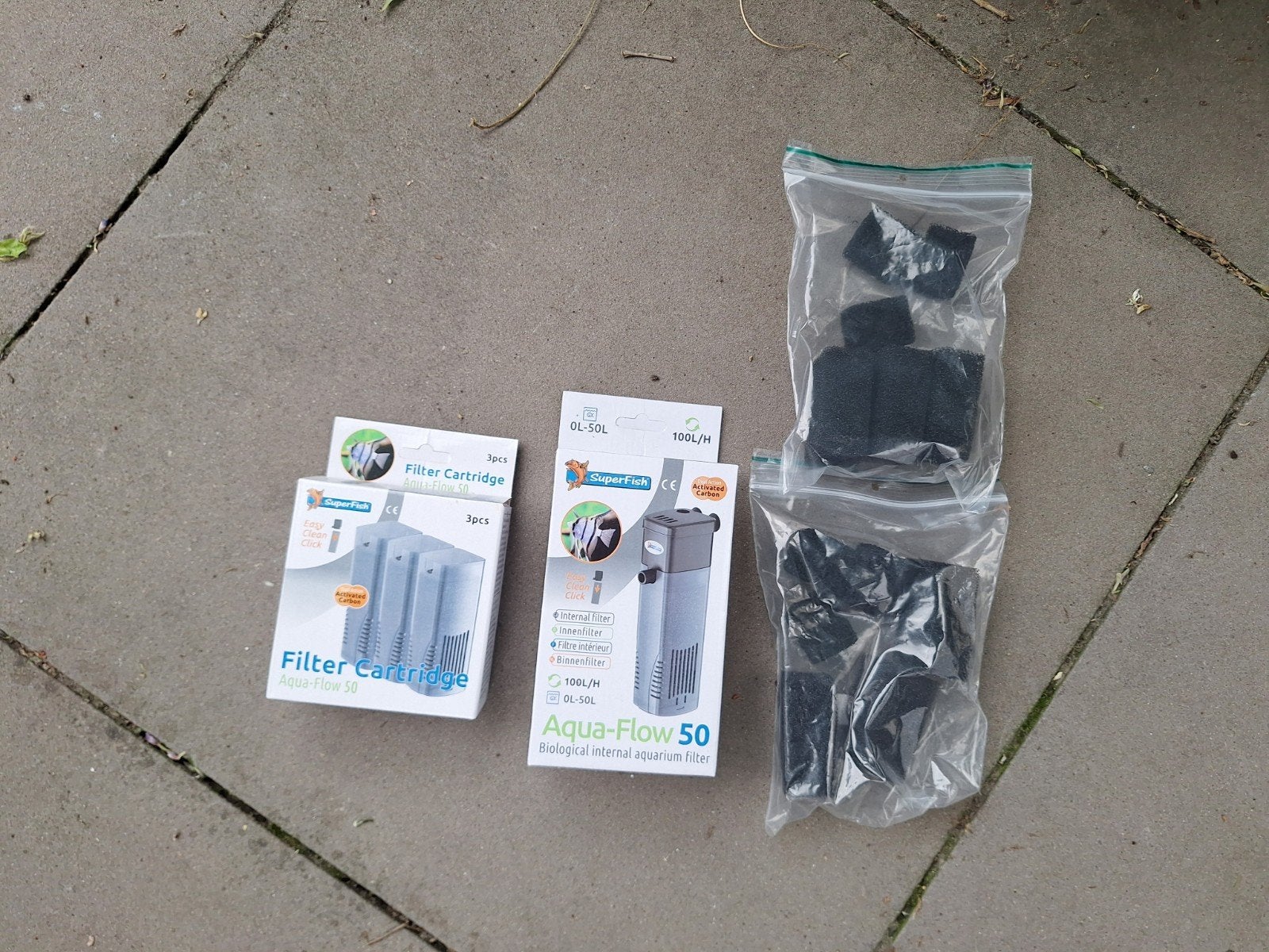 Super-Fish aqua flow + 1 extra cartridge +  extra filters, Ophalen of Verzenden