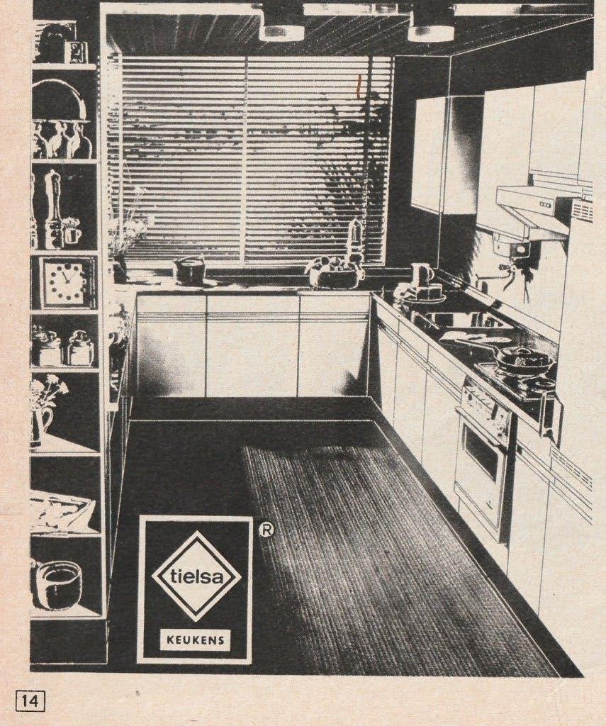 retro reclame 1969 Tielsa Amsterdam Osdorp keukens, Verzenden, Overige typen