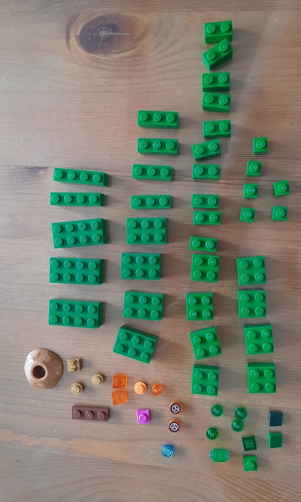 LEGO losse stenen: groen, oranje, bruin, Kinderen en Baby's, Speelgoed | Duplo en Lego, Ophalen of Verzenden, Gebruikt, Losse stenen