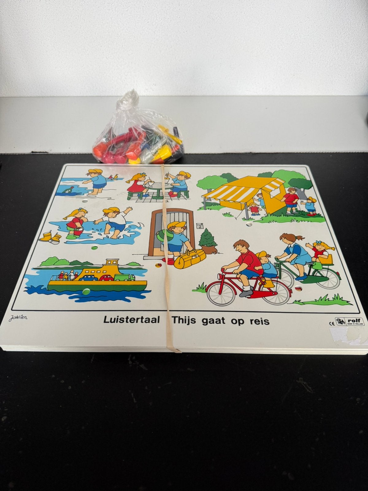 Rolf platen met insteeknoppen, 2 tot 4 jaar, Gebruikt, Ophalen of Verzenden, Van hout