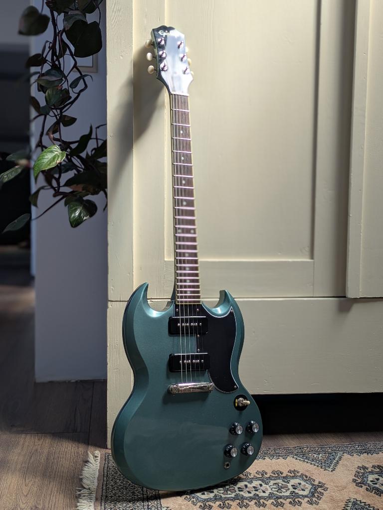 Epiphone SG Special Bare Knuckle P90 Pelham Blue, Muziek en Instrumenten, Snaarinstrumenten | Gitaren | Elektrisch, Ophalen, Zo goed als nieuw