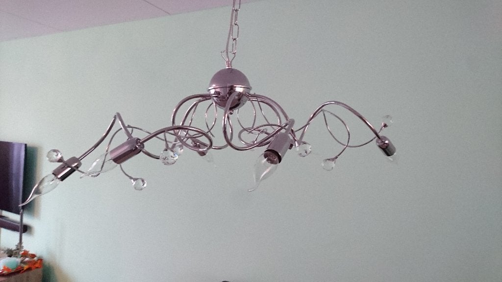 Design hanglamp Lindby, Ophalen of Verzenden, Zo goed als nieuw, Glas, E14 (klein)