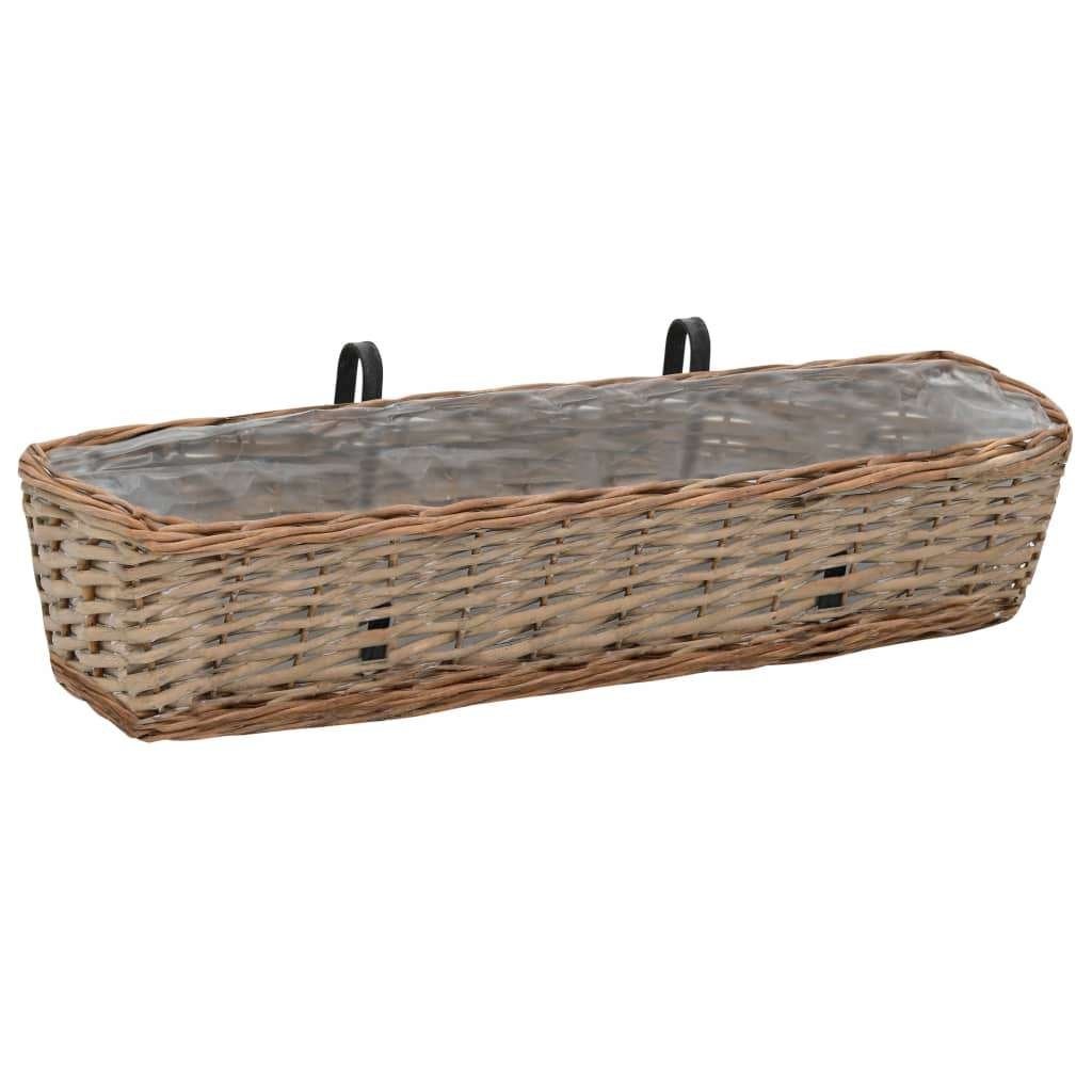2 st Bloembak balkon plantenbak 80 cm bruin GRATIS BEZORGD!, Tuin en Terras, Bloembakken en Plantenbakken, Kunststof, Minder dan 30 cm