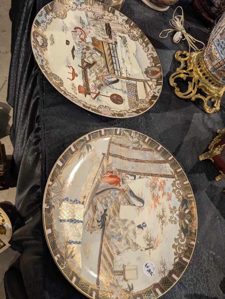 2 antieke borden 38 cm. €185., Antiek en Kunst, Antiek | Porselein, Ophalen