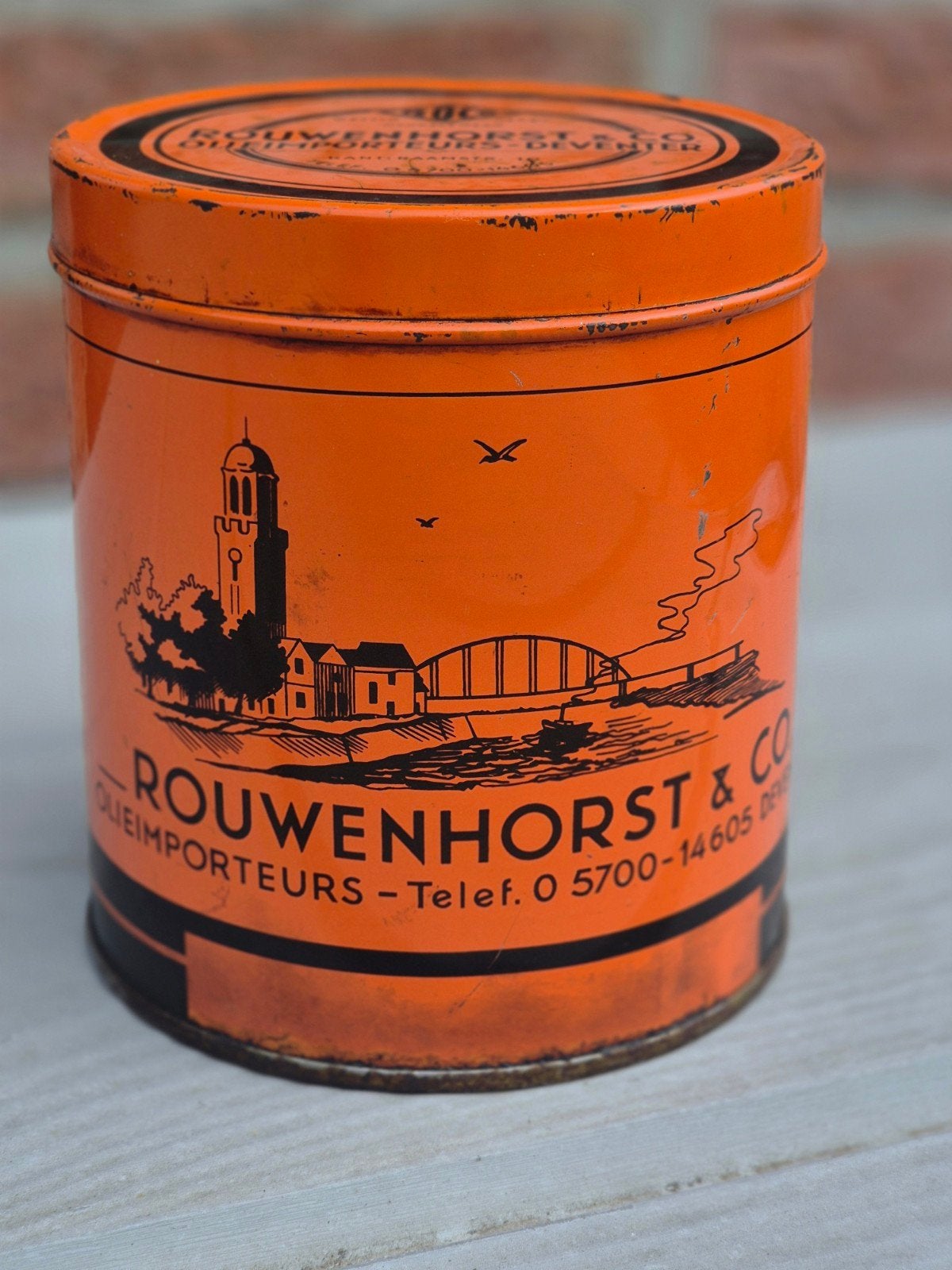Rouwenhorst Olie Importeurs Deventer blik, Ophalen of Verzenden, Gebruikt, Overige