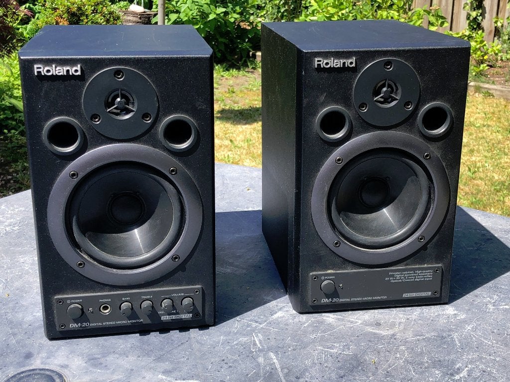 Luidsprekerset  Roland DM-20, Zo goed als nieuw, Minder dan 60 watt, Front, Rear of Stereo speakers, Ophalen