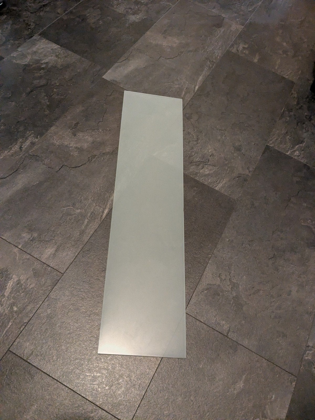 Glazen plankje met metalen consoles - 19x78,5 cm, Ophalen
